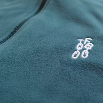 Eco Zip Fleece Jacket - Dark Teal - White Embroidery