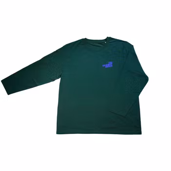 Eco Long Sleeve T-shirt - Mineral Green - Blue Print
