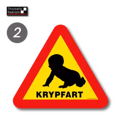 Barn och äldre varningsskyltar