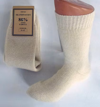 Vit Ullsocka Skandinavien Norsk Fårull