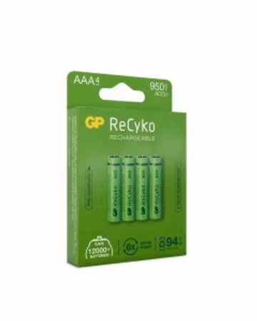 GP ReCyko AAA-batteri, 950mAh, 4-pack