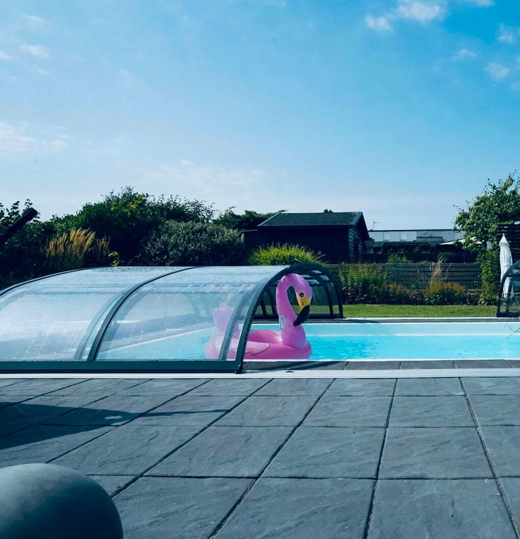Nova Comfort 3x6 med sarg Antracit Klarplast - 3 sektioner - Ecopool AB