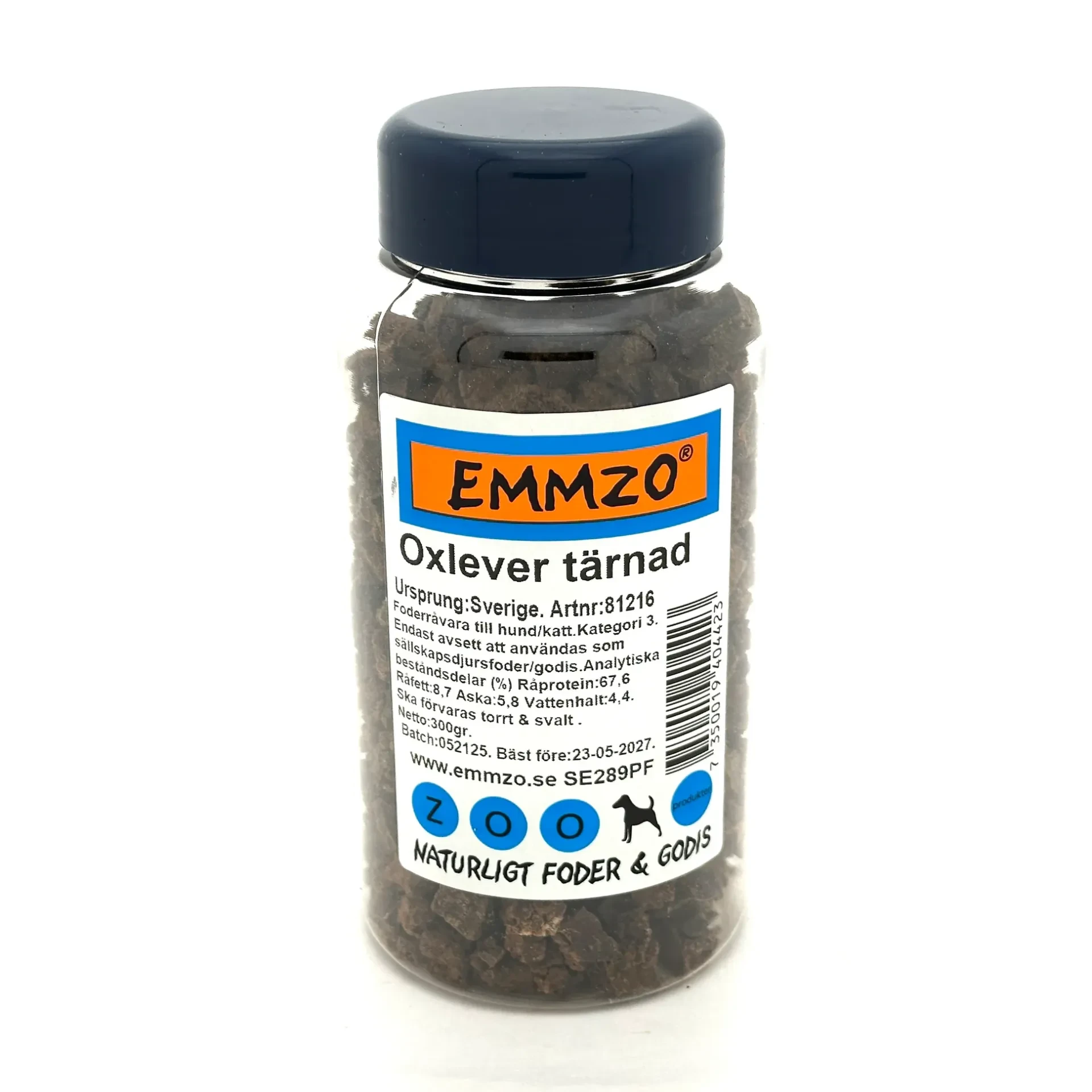 Emmzo Svenskt Hundgodis Tärnad Oxlever 300g Storpack