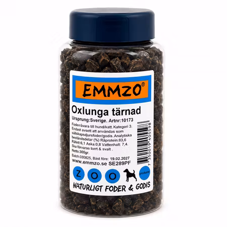 Emmzo Svenskt Hundgodis Tärnad Oxlunga 300 g