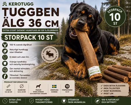 Kerotugg Svenskt Hundtugg Älg 36 Storpack 10 st