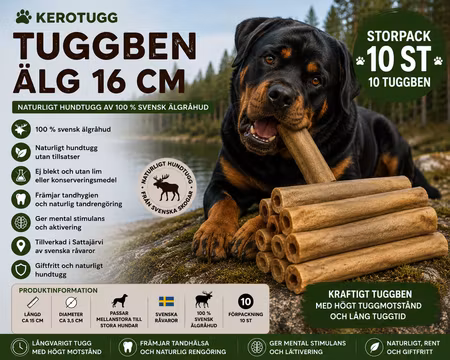 Kerotugg Svenskt Hundtugg Älg 16 Storpack 10st