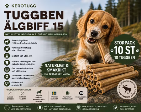 Kerotugg Svenskt Hundtugg Älgbiff 15 Storpack 10st