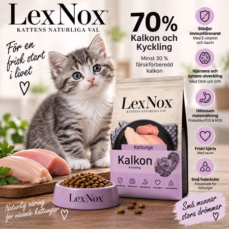 LexNox Kattmat – Connoisseur Cat Premium Kattfoder Kattunge Kalkon
