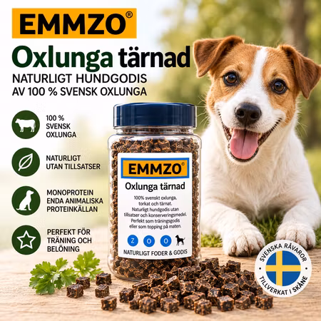 Emmzo Svensk Oxlunga Tärnad 300 g - Hundgodis