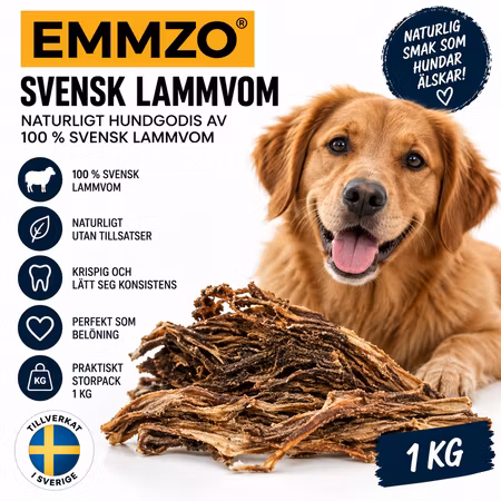 Emmzo Svensk Lammvom 1 kg – Hundgodis Storpack
