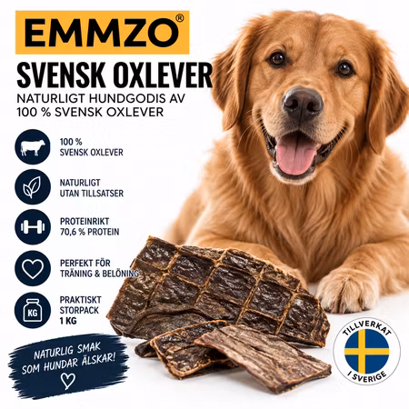 Emmzo Svensk Oxlever 1 kg – Hundgodis Storpack