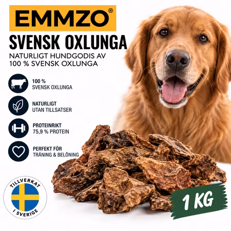Emmzo Svensk Oxlunga 500 g/1 kg – Hundgodis Storpack
