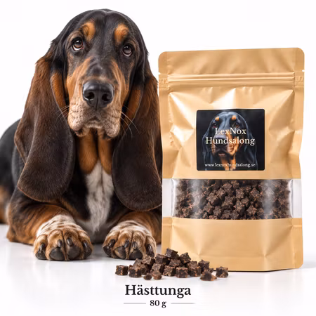 Emmzo Svensk Hästtunga Tärnat 80 g – Hundgodis