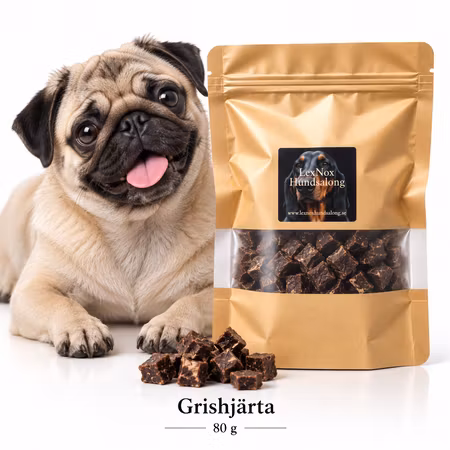 Emmzo Svenskt Grishjärta Tärnad 80 g – Hundgodis