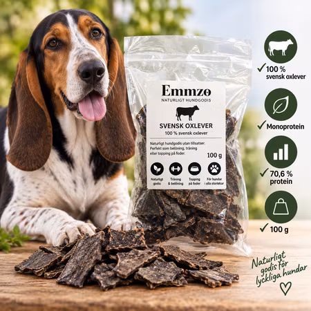 Emmzo Svensk Oxlever 100 g – Naturligt hundgodis