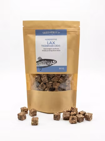 TassaFritt Lax 80 g – Naturligt träningsgodis för hund