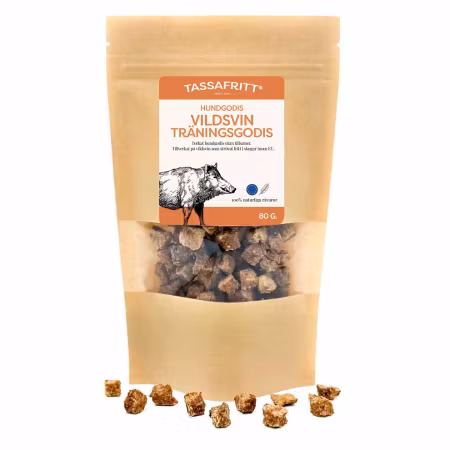 TassaFritt Vildsvin 80 g – Naturligt träningsgodis för hund