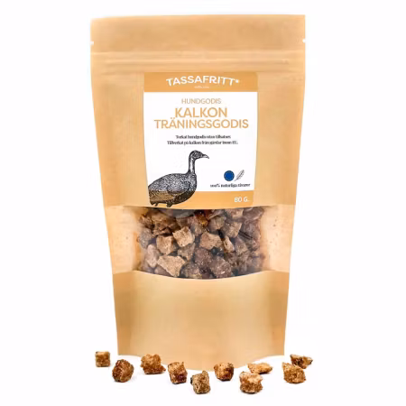 TassaFritt Kalkon 80 g – Naturligt träningsgodis för hund