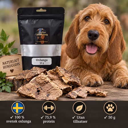 Emmzo Svensk Oxlunga 50 g – Naturligt hundgodis