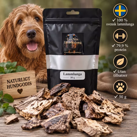 Emmzo Svensk Lammlunga 50 g – Naturligt hundgodis