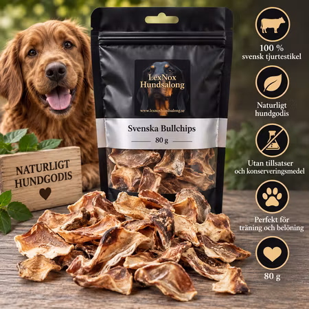 Emmzo Svenska Bullchips 80 g – Naturligt hundgodis