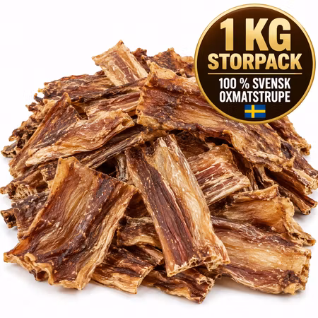 Emmzo Svensk Oxmatstrupe 1 kg – Naturligt Hundtugg