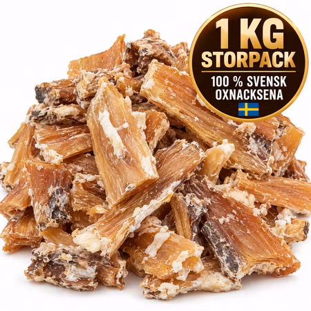 Emmzo Svensk Oxnacksena 1 kg – Naturligt Hundtugg
