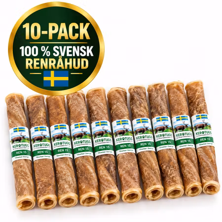 Kerotugg Ren 15 Storpack 10 st – Svenskt Hundtugg