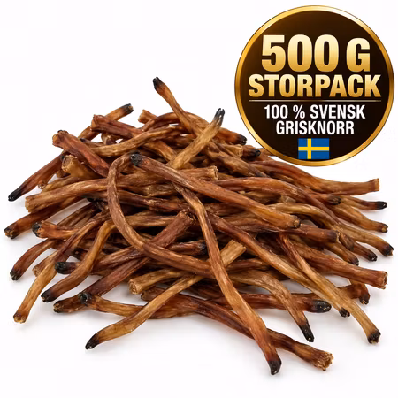 Emmzo Grisknorrstrips 500 g – Svenskt Hundtugg