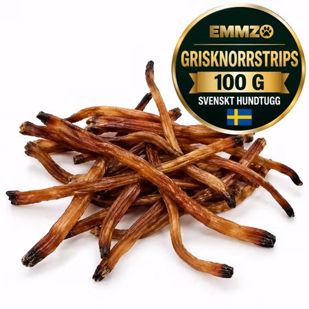 Emmzo Svenska Grisknorrstrips 100 g – Naturligt Hundtugg