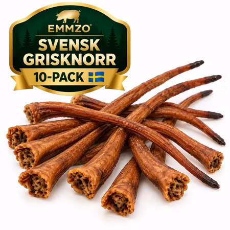 Emmzo Svensk Grisknorr 10-pack – Naturligt Svenskt Hundtugg