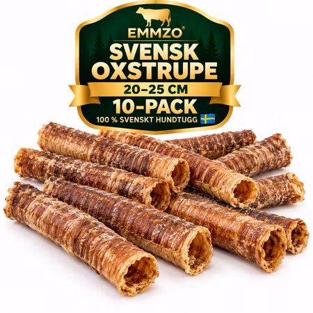 Emmzo Svensk Oxstrupe 20–25 cm 10-pack – Naturligt Hundtugg