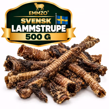 Emmzo Svensk Lammstrupe 500 g – Naturligt Hundtugg i Storpack