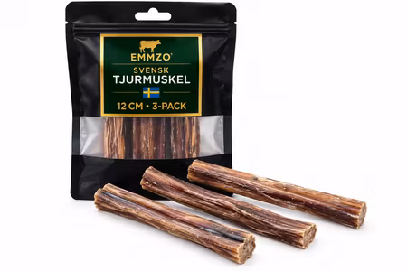 Emmzo Svensk Tjurmuskel 12 cm 3-pack – Naturligt Hundtugg