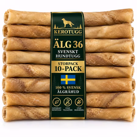 Kerotugg Älg 36 Storpack 10 st – Extra Stort Svenskt Hundtugg
