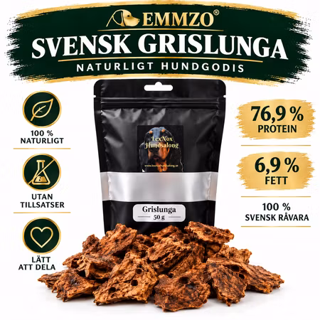 Emmzo Svensk Grislunga 50 g – Naturligt Hundgodis