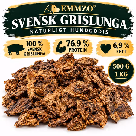 Emmzo Svensk Grislunga 500 g & 1 kg – Hundgodis Storpack