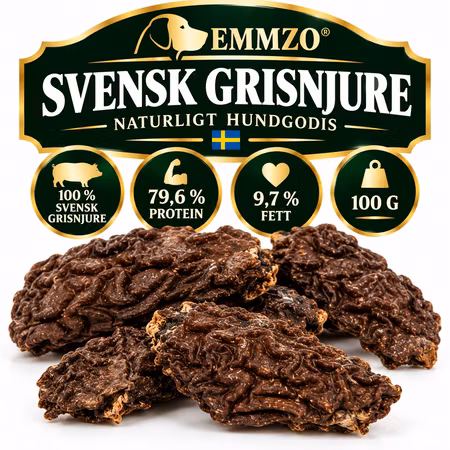Emmzo Svensk Grisnjure 100 g – Naturligt Hundgodis