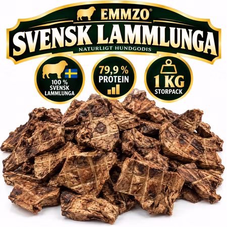 Emmzo Svensk Lammlunga 1 kg – Hundgodis Storpack