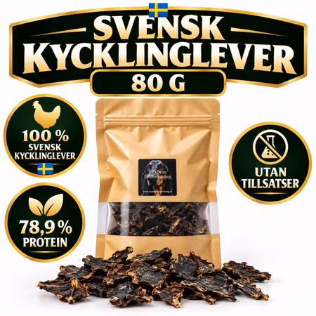 Emmzo Svensk Kycklinglever 80 g – Naturligt Hundgodis