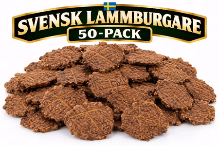 Emmzo Svensk Lammburgare 50-pack – Hundgodis Storpack