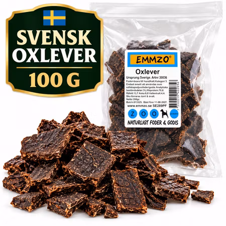 Emmzo Svensk Oxlever 100 g – Naturligt Hundgodis