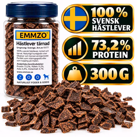 Emmzo Svensk Hästlever Tärnad 300 g - Hundgodis