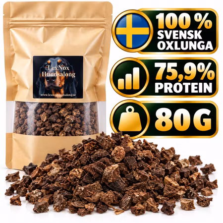 Emmzo Svensk Oxlunga Tärnad 80 g – Naturligt Hundgodis