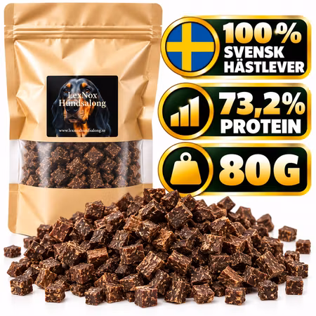 Emmzo Svensk Hästlever Tärnad 80 g – Hundgodis