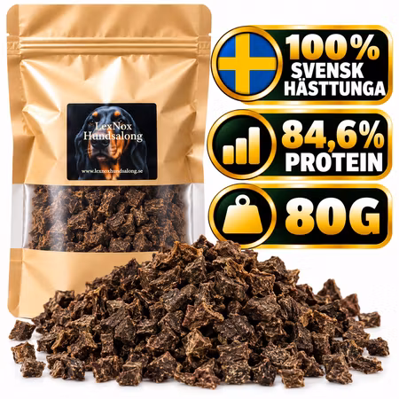 Emmzo Svensk Hästtunga Tärnad 80 g – Naturligt Hundgodis