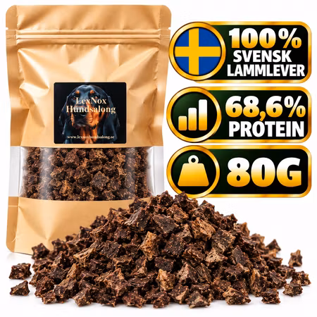 Emmzo Svensk Lammlever Tärnad 80 g – Naturligt Hundgodis