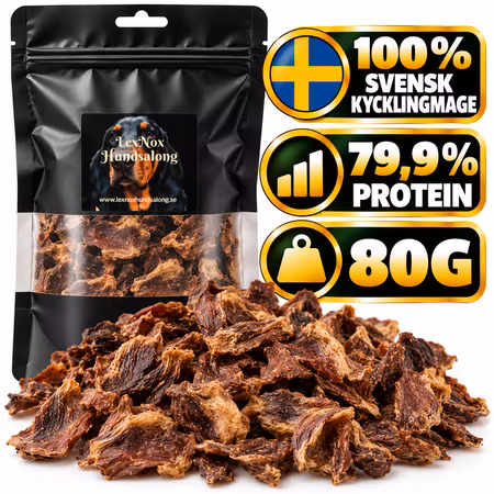 Emmzo Svensk Kycklingmage 80 g – Naturligt Hundgodis