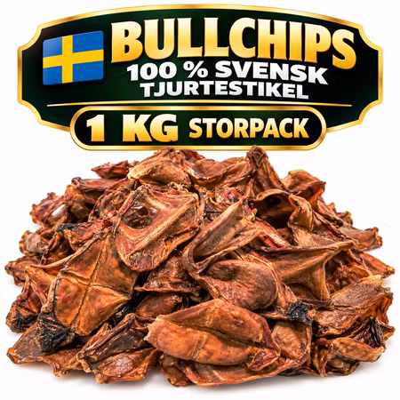 Emmzo Svenska Bullchips 1 kg Storpack – Naturligt Svenskt Hundgodis
