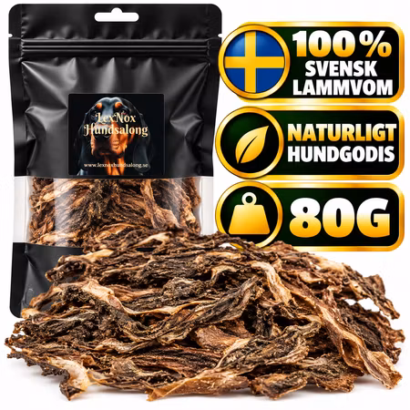 Emmzo Svensk Lammvom 80 g – Naturligt Hundgodis av 100 % Svensk Lammvom